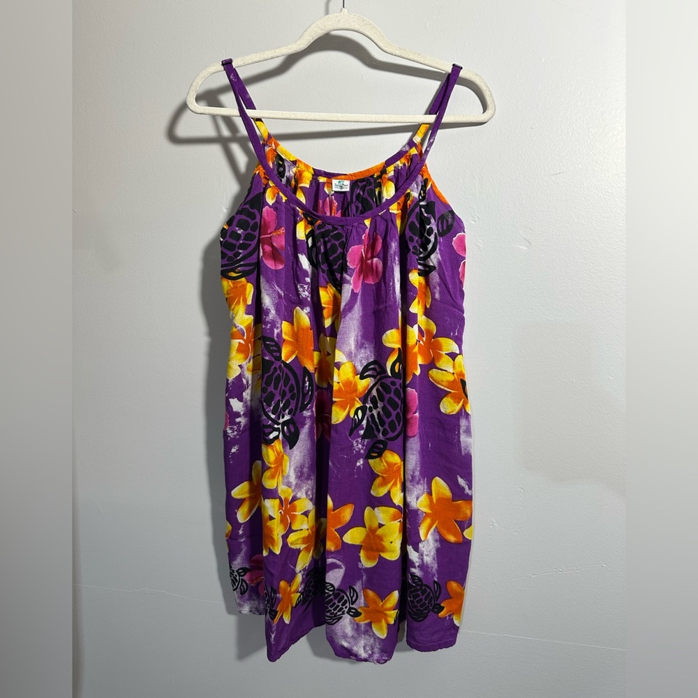 Island‎ Planet Women’s One Size Purple Yellow Sleeveless Sundress | SKU 0749